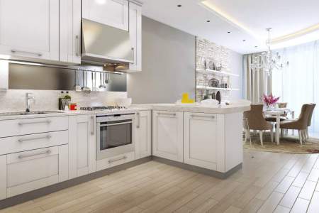 white kitchen example of staging home for sale