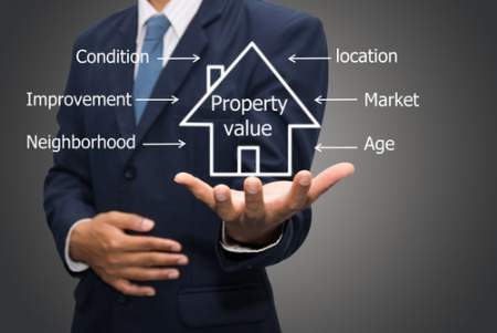 real estate market concept of agent holding property value images